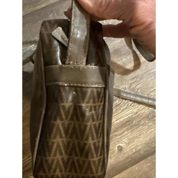 MARIO VALENTINO V Logo Shoulder Cross Body Bag PVC Leather Brown 7625L - Picture 11 of 15